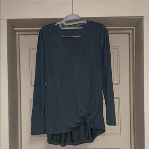 Eesome Slate Long Sleeve Top with Twist Detail